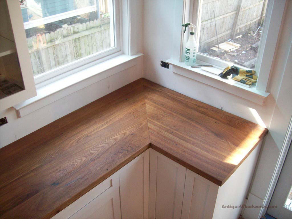 Wood Countertop Corners Antique Woodworks, Hardwood Flooring Countertop